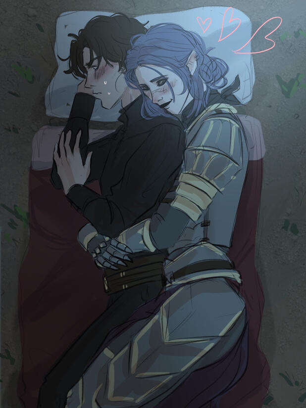 A Quick Snuggle - a cute scene from my Curse of Strahd Campaign. 2025.