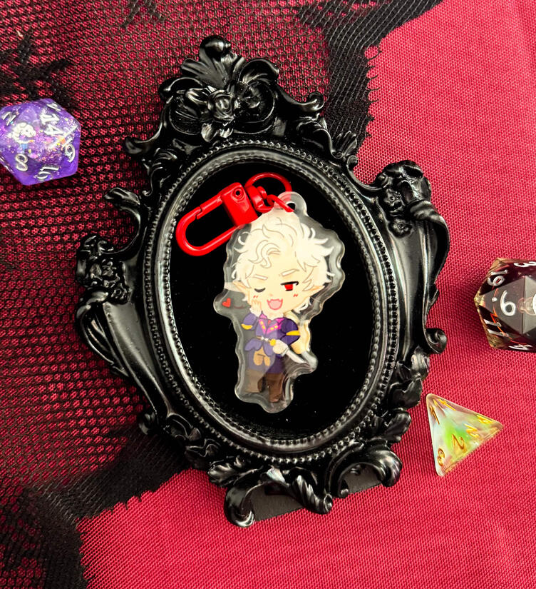 2 in acrylic charms, double sided.