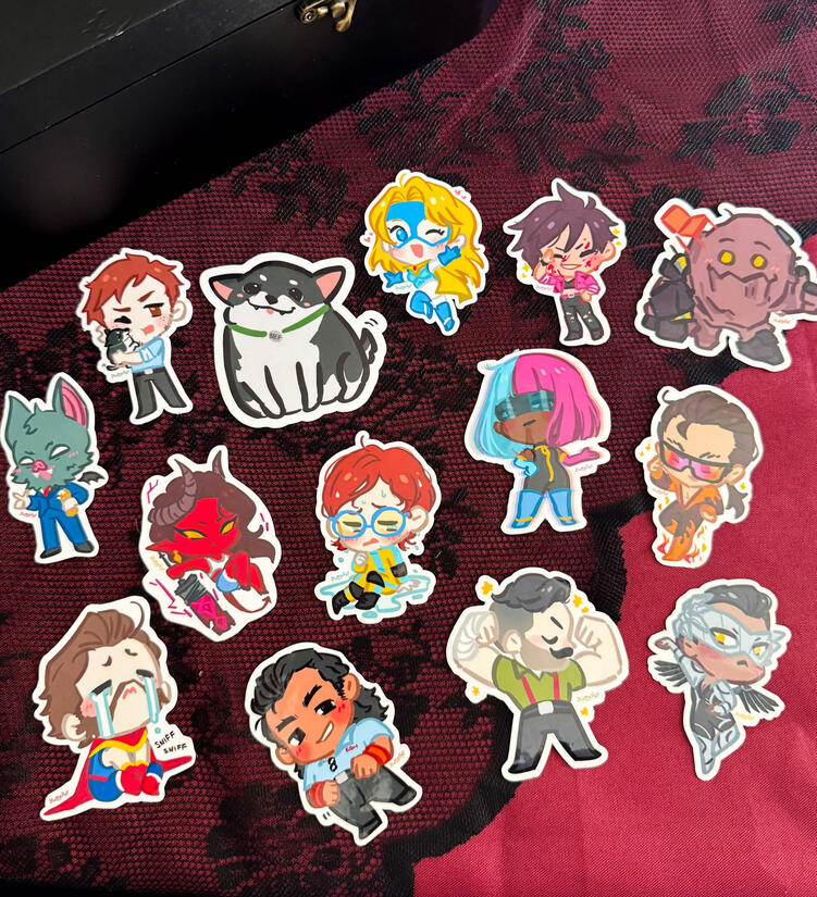 3 in vinyl stickers.