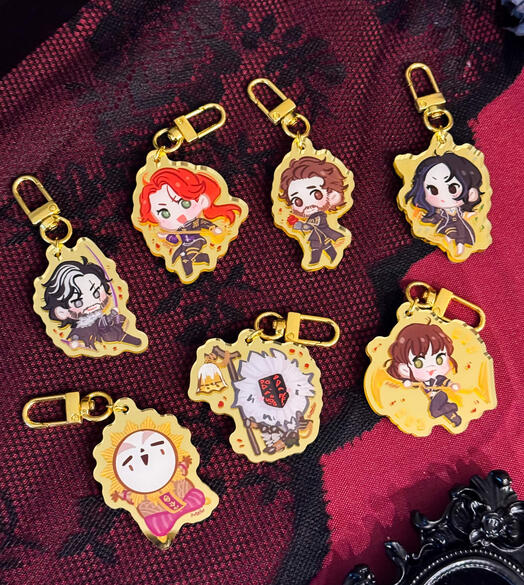 2 in acrylic charms, double sided, mirror finish. 2025.